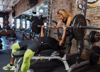 Man doing bench press